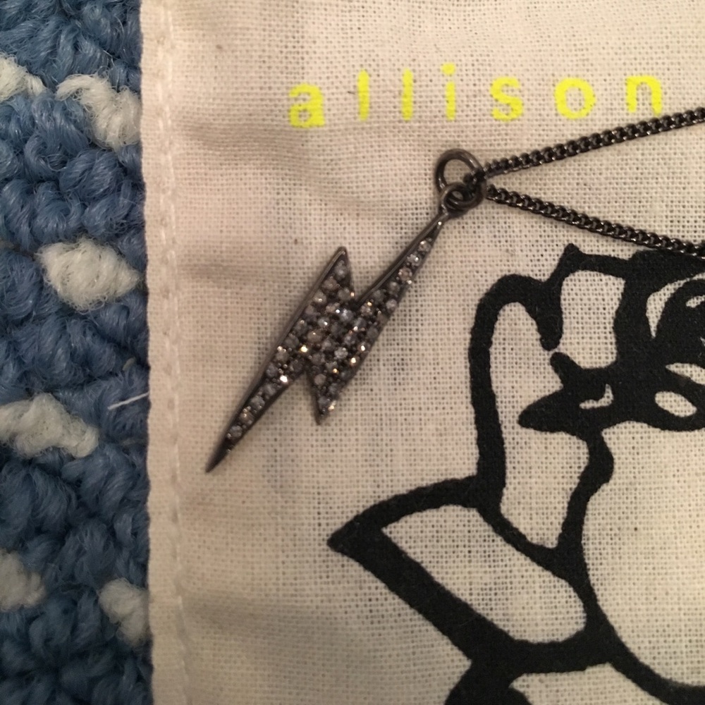 Lightening bolt silver necklace
